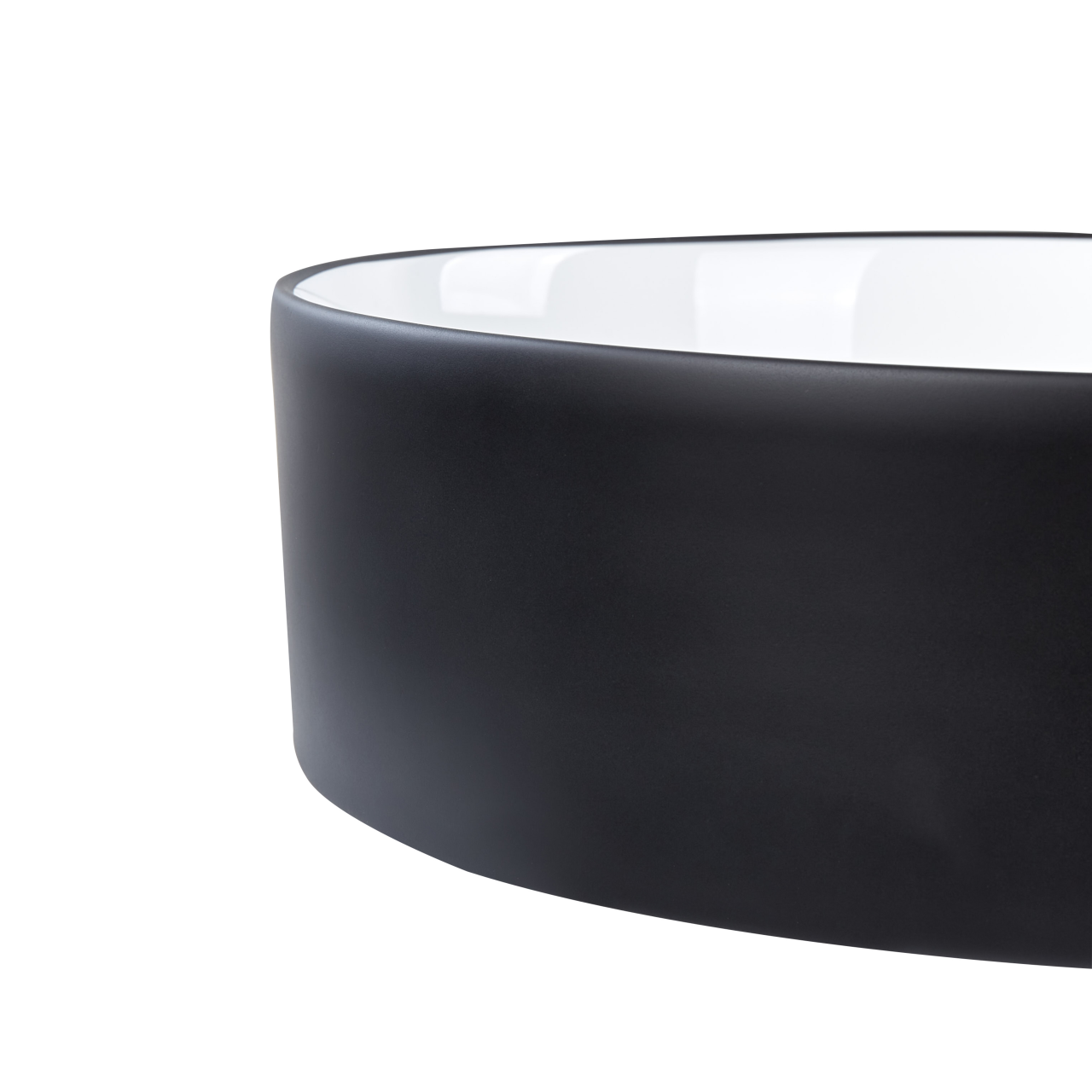 TEBAR Countertop Washbasin ⌀ 40 cm Ceramic Black/White [4]