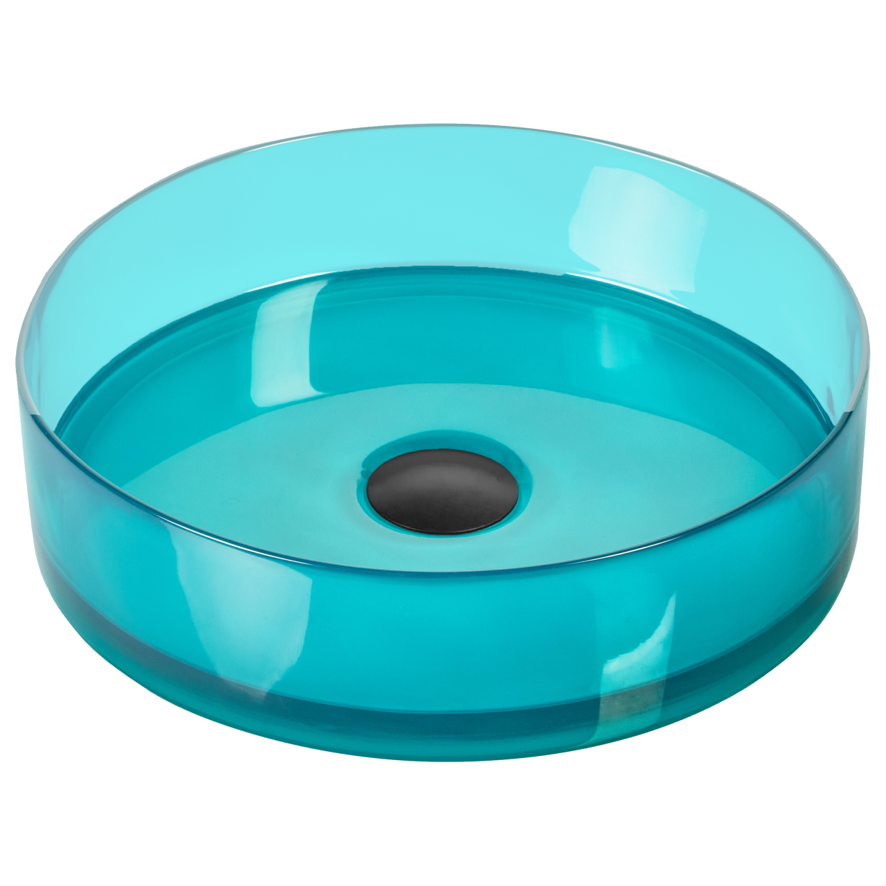 TOLOSA countertop washbasin ⌀ 36 cm Acrylic composite Turquoise [2]