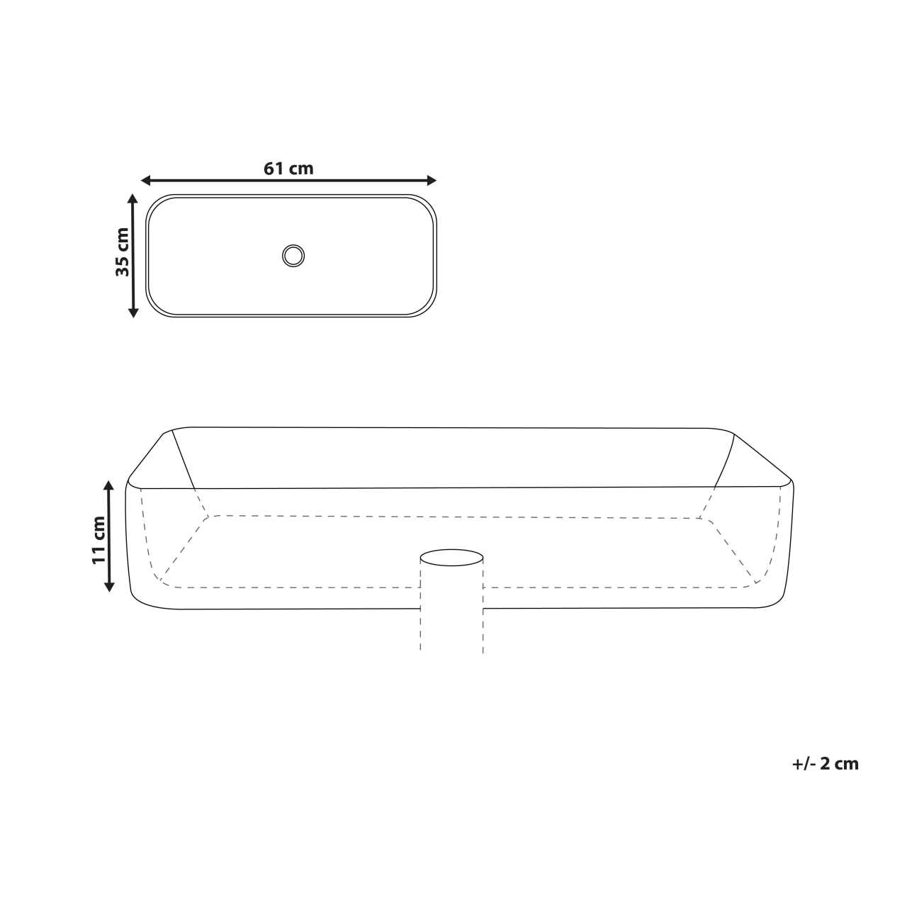 ULUA countertop washbasin 61 x 35 cm Ceramic Black [3]