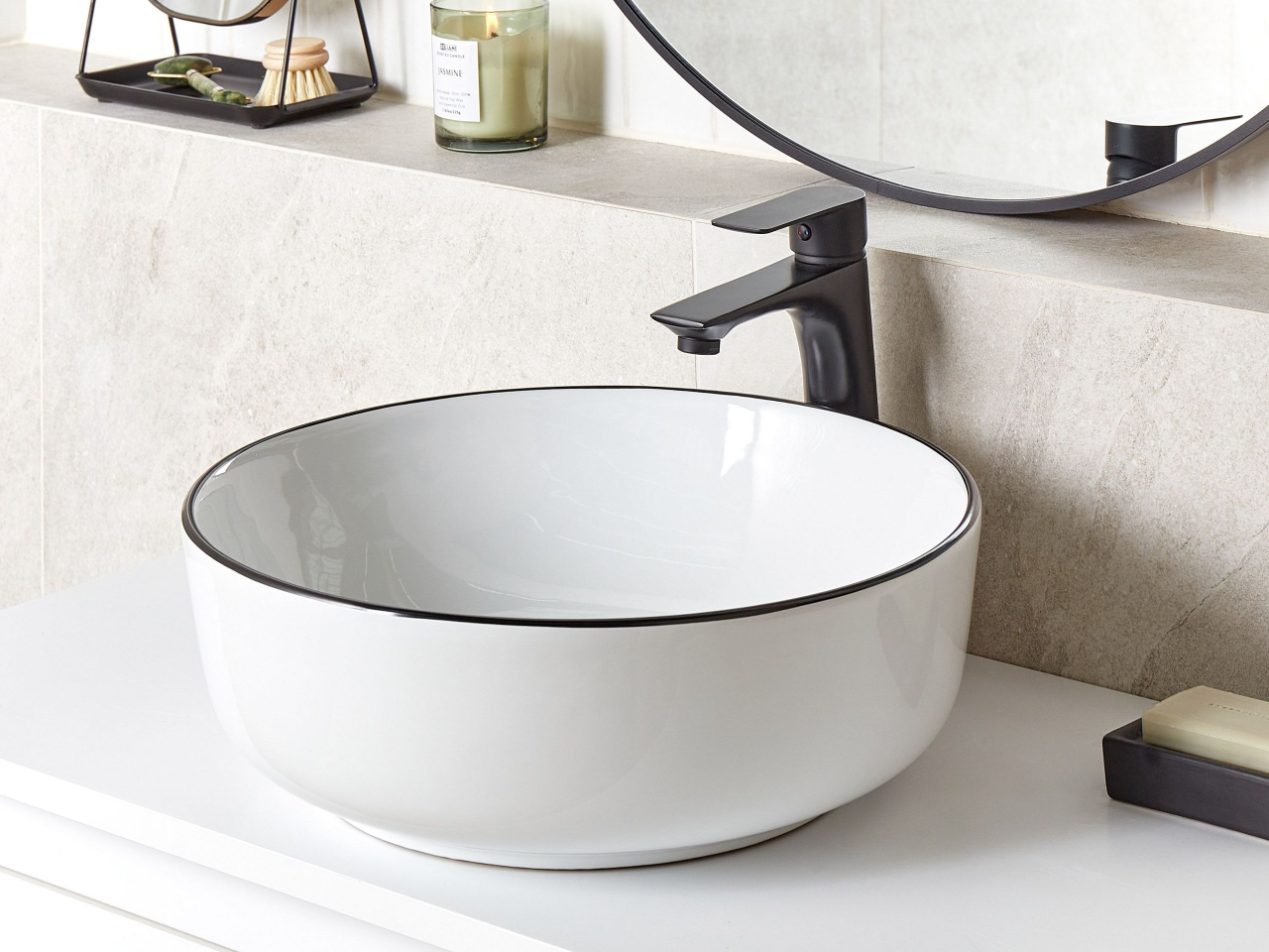 XERT countertop washbasin ⌀ 42 cm Ceramic White [1]