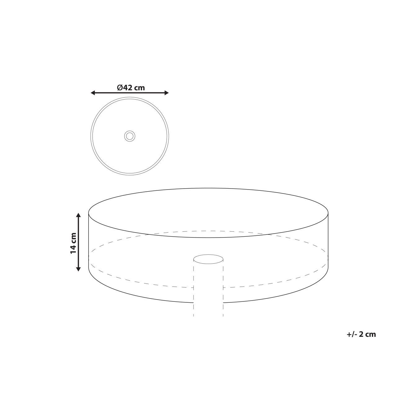 XERT countertop washbasin ⌀ 42 cm Ceramic White [3]