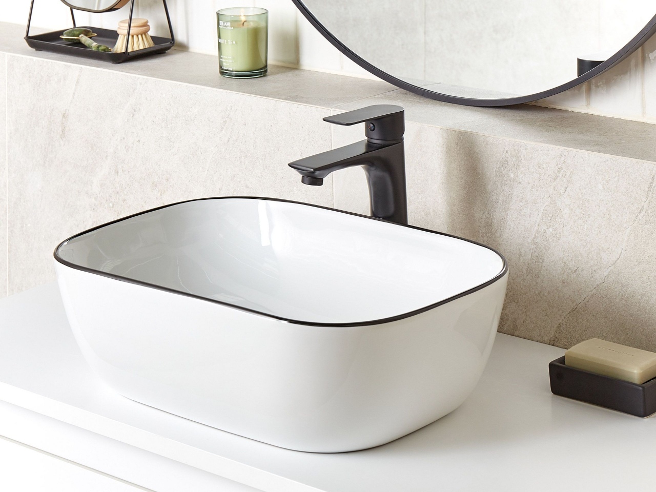 XERT Countertop Washbasin 46 x 33 cm Ceramic White [1]