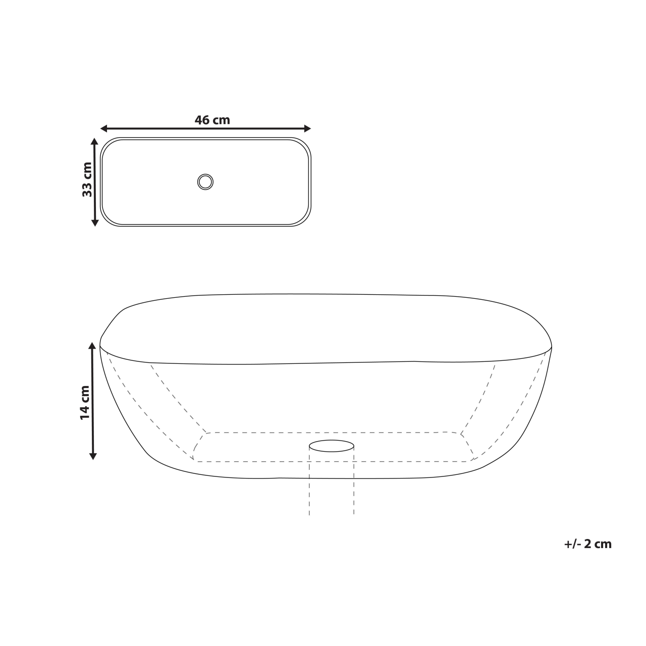 XERT Countertop Washbasin 46 x 33 cm Ceramic White [3]