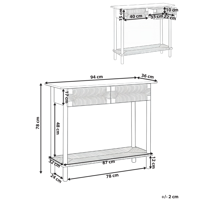 Masă consolă BONDI Maro deschis [3]