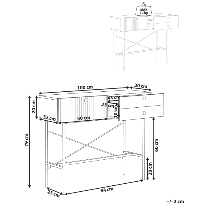 Masă consolă COVENTRY Negru [3]