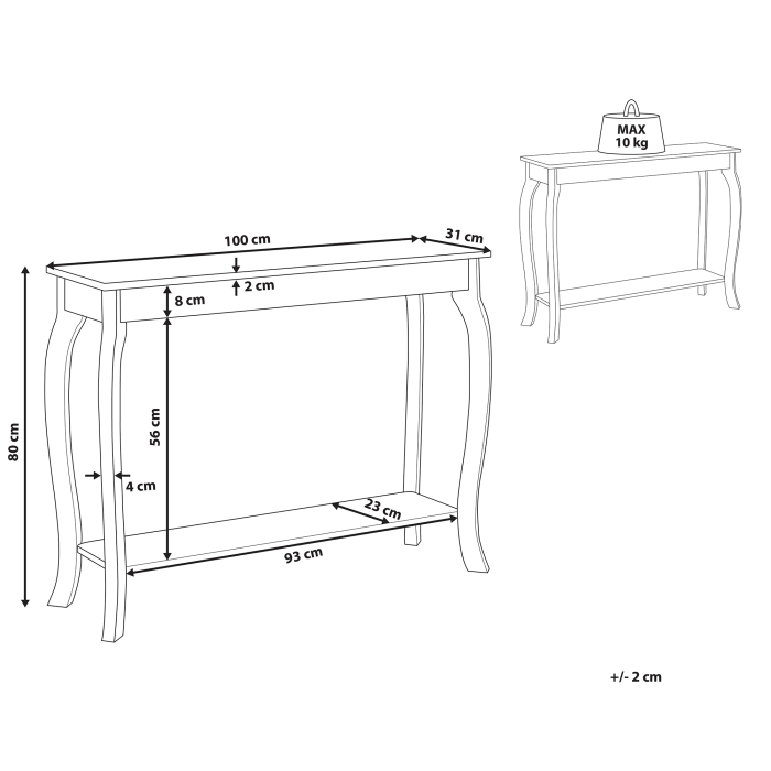 Masă consolă HARTFORD Alb [3]