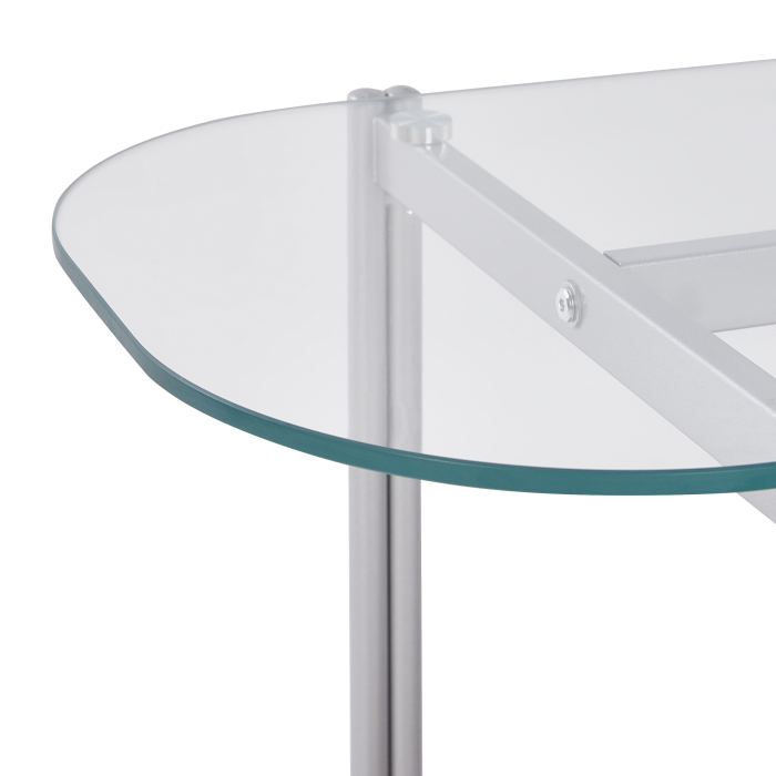 Masă consolă LOVELL Sticlă securizată Argintiu [5]