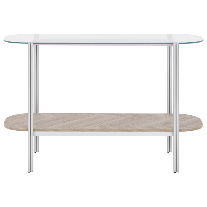 Masă consolă LOVELL Sticlă securizată Argintiu [4]