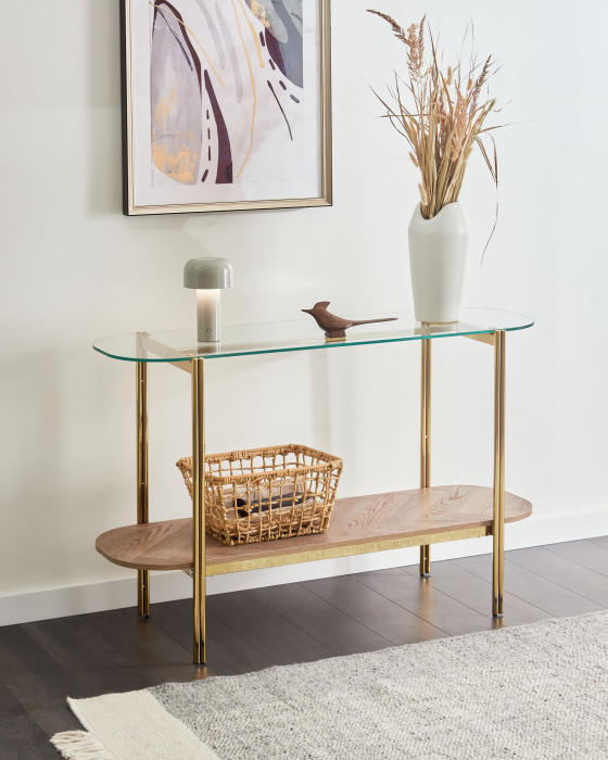 LOVELL console table Tempered glass Gold [1]