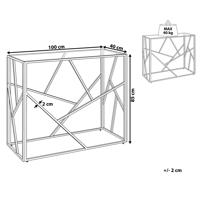 Masă consolă ORLAND Argintiu [3]