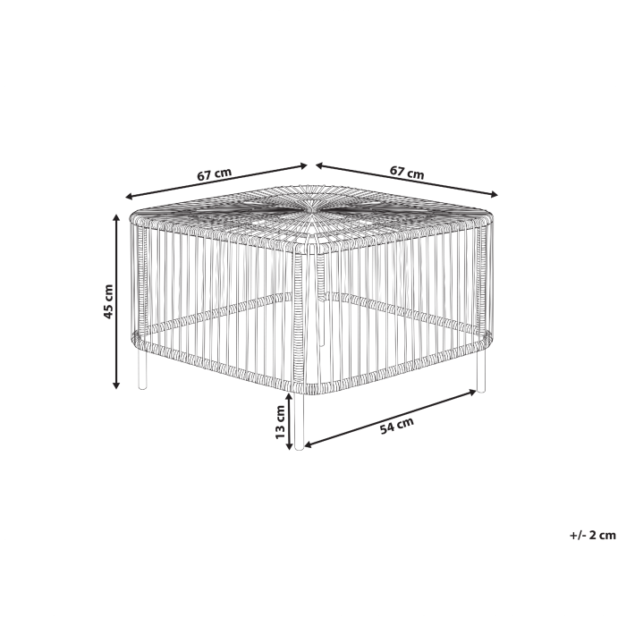 Masă de cafea pentru grădină CESENATICO Ratan Natural [3]