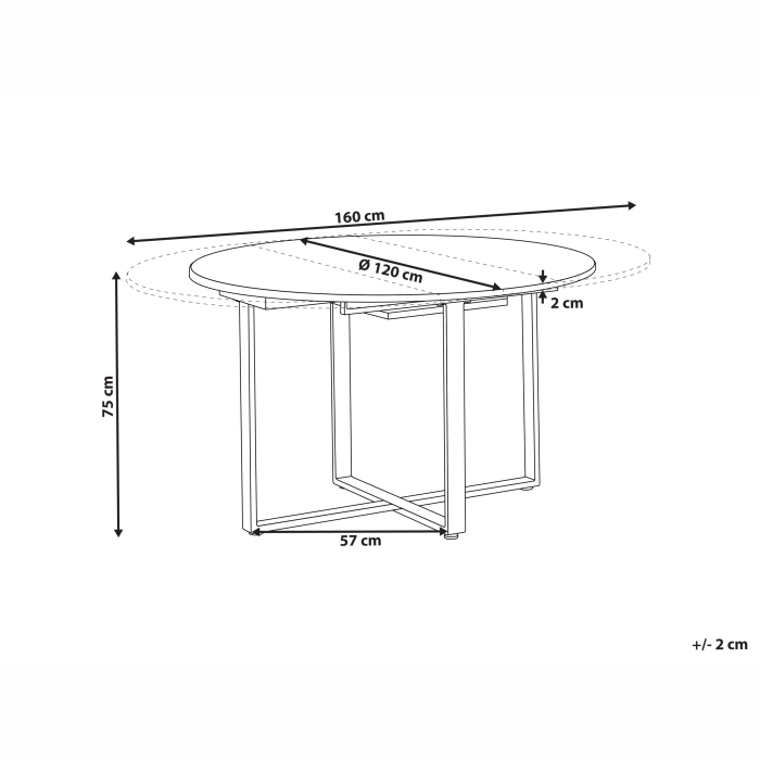 Masă de dining ALEXANDRINA Maro 120/160 cm 120 cm [3]