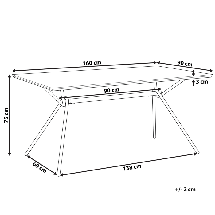 Masă de dining AMSTERDAM Maro închis 160 cm 90 cm [3]