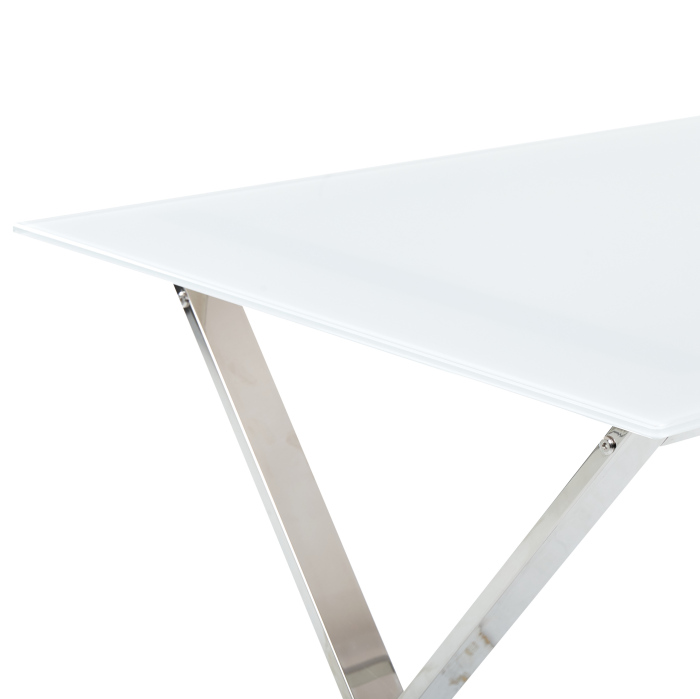 Dining table ATTICA White 120 cm 70 cm Tempered glass [5]