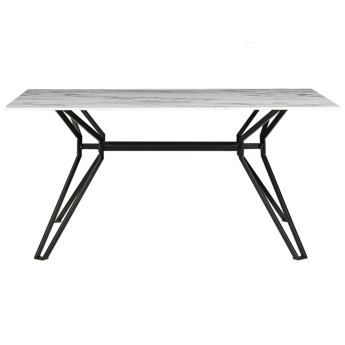 Masă de dining BALLINA Alb marmură 160 cm 90 cm Sticlă securizată [4]