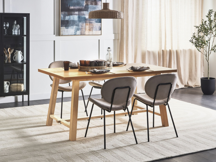 Masă de dining BARNES Frasin natural 160 cm 90 cm [1]