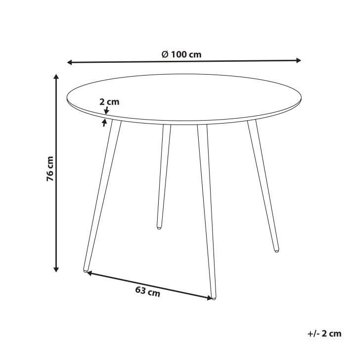 Masă de dining BJORKA Maro deschis 100 cm 100 cm [3]