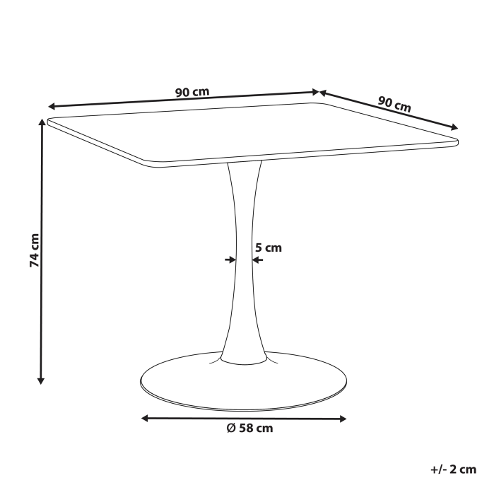 Masă de dining BOCA Frasin deschis 90 cm 90 cm [3]