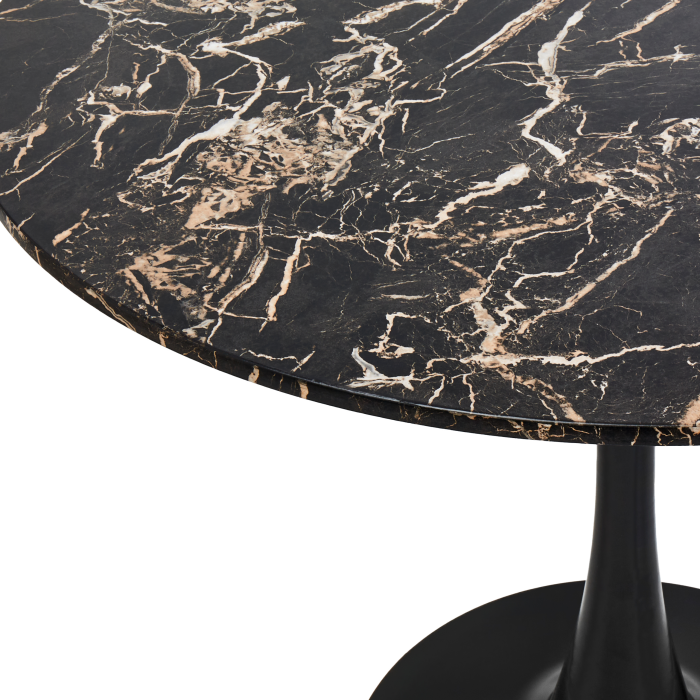 Masă de dining BOCA Negru marmură 90 cm 90 cm [4]