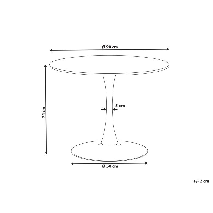 Masă de dining BOCA Negru marmură 90 cm 90 cm [3]