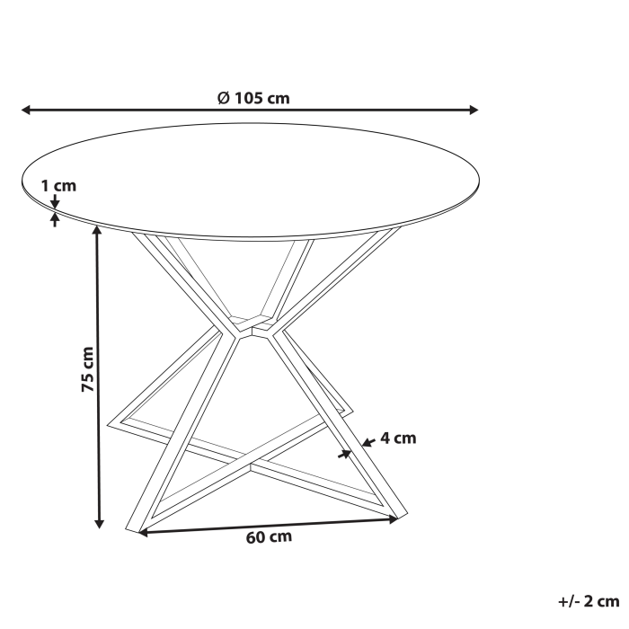Dining table BOSCO Black 105 cm 105 cm Tempered glass [3]