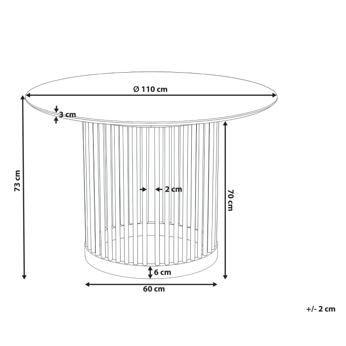 Masă de dining BOYLE Stejar deschis 110 cm 110 cm [3]