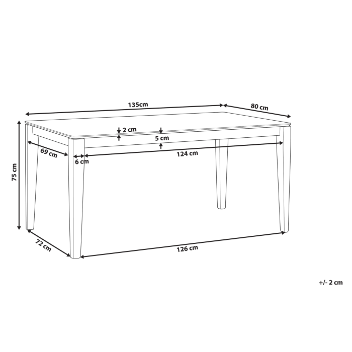 Masă de dining CEDAR Nuc închis 135 cm 80 cm [3]