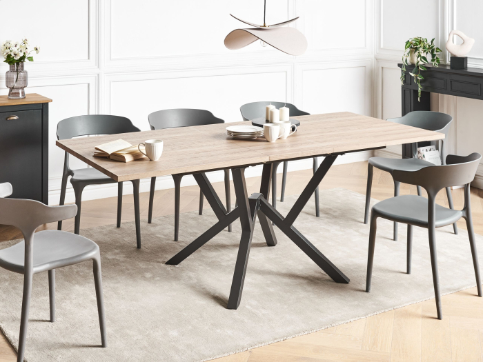 Masă de dining extensibilă ANSELL Maro deschis 160/200 cm 90 cm [1]