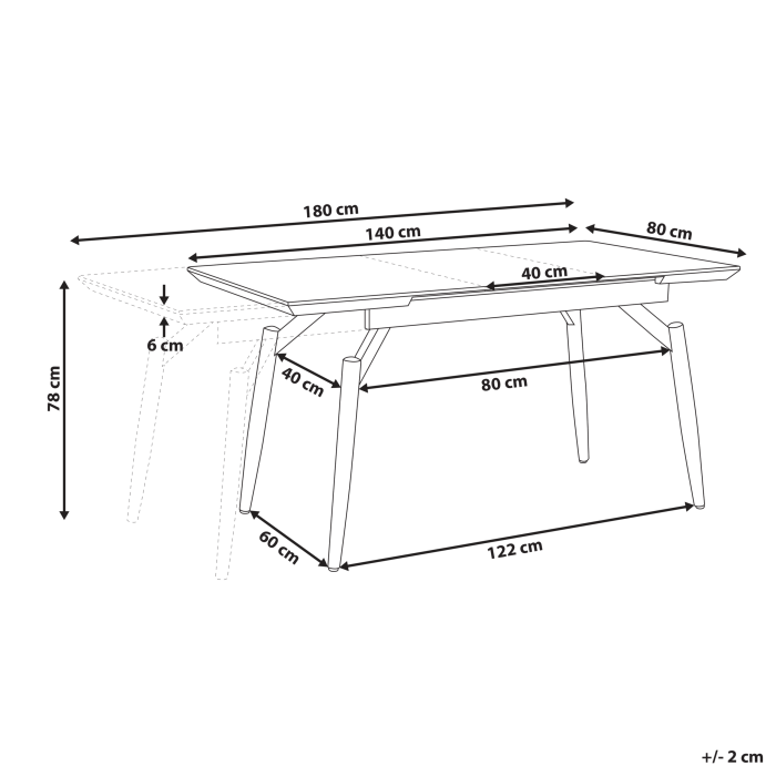 Masă de dining extensibilă BARBOSA Maro închis 140/180 cm 80 cm [3]