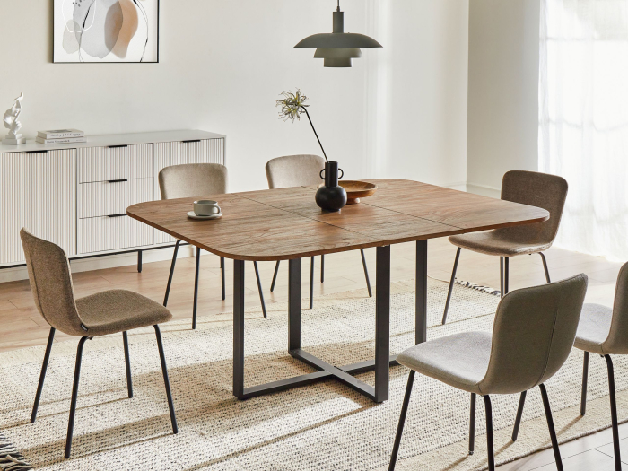 Extendable dining table COOPER Brown 120/160 cm 120 cm [1]