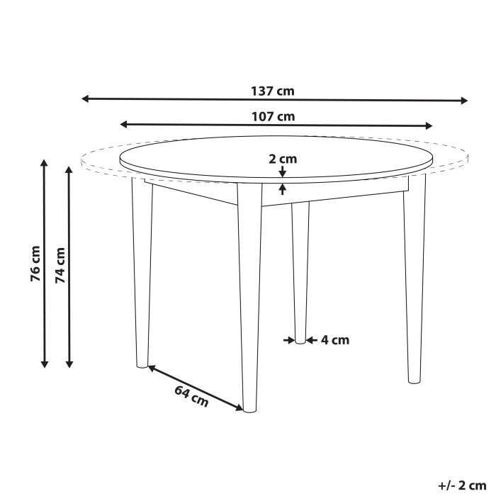 Extendable dining table ECHO Light oak 107/137 cm 107 cm [3]