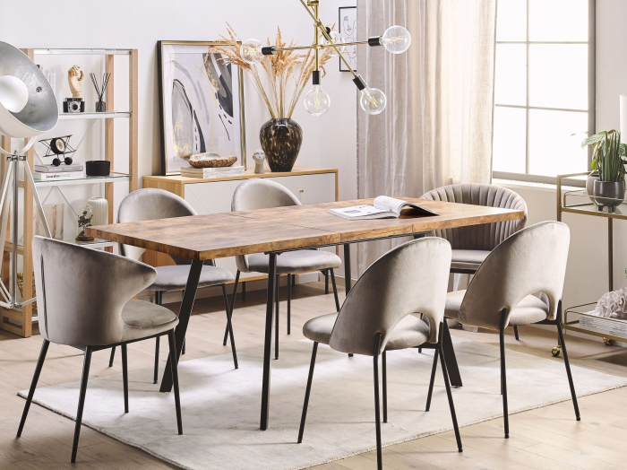 Masă de dining extensibilă HARLOW Maro închis 140/180 cm 90 cm [1]