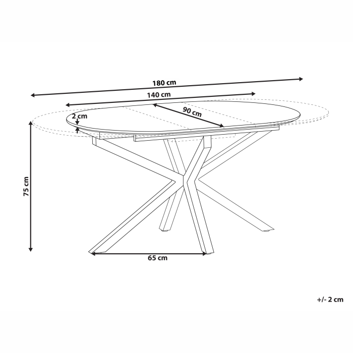 Masă de dining extensibilă MACQUARIE Maro 140/180 cm 90 cm [3]