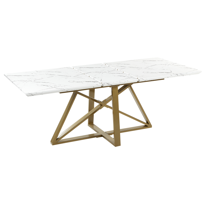 Extendable dining table MAXIMUS Marble white 160/200 cm 90 cm [6]