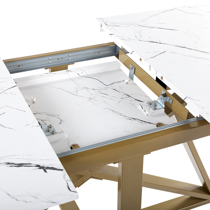 Extendable dining table MAXIMUS Marble white 160/200 cm 90 cm [9]