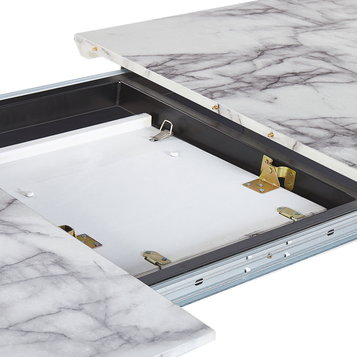 Extendable dining table MOSBY Marble grey 160/200 cm 90 cm [7]