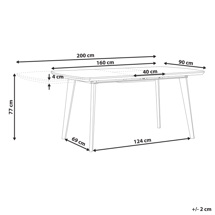 Masă de dining extensibilă MOSBY Marmură/Auriu 160/200 cm 90 cm [3]