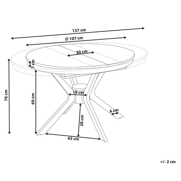 TYMIS extendable dining table Black oak 107/137 cm 107 cm [3]