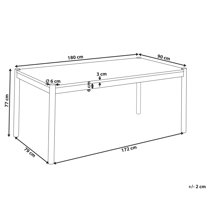 Masă de dining FONDIS Stejar închis 180 cm 80 cm [3]