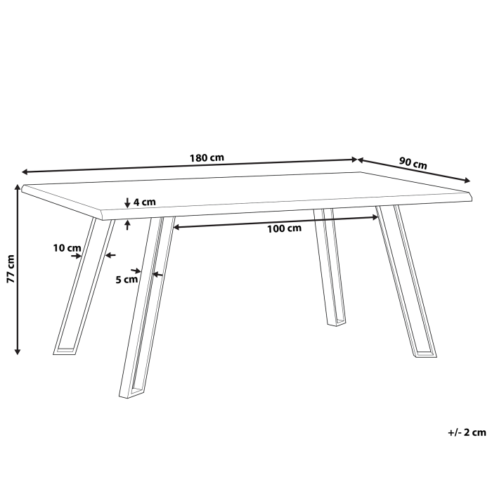 Dining table GRAHAM Light brown 180 cm 90 cm [3]