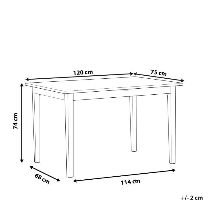 Masă de dining HOUSTON Maro/Negru 120 cm 75 cm Lemn [3]