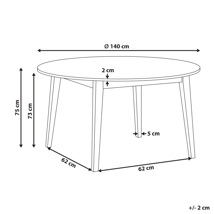 Masă de dining HUNTLEY Stejar închis 140 cm 140 cm [3]