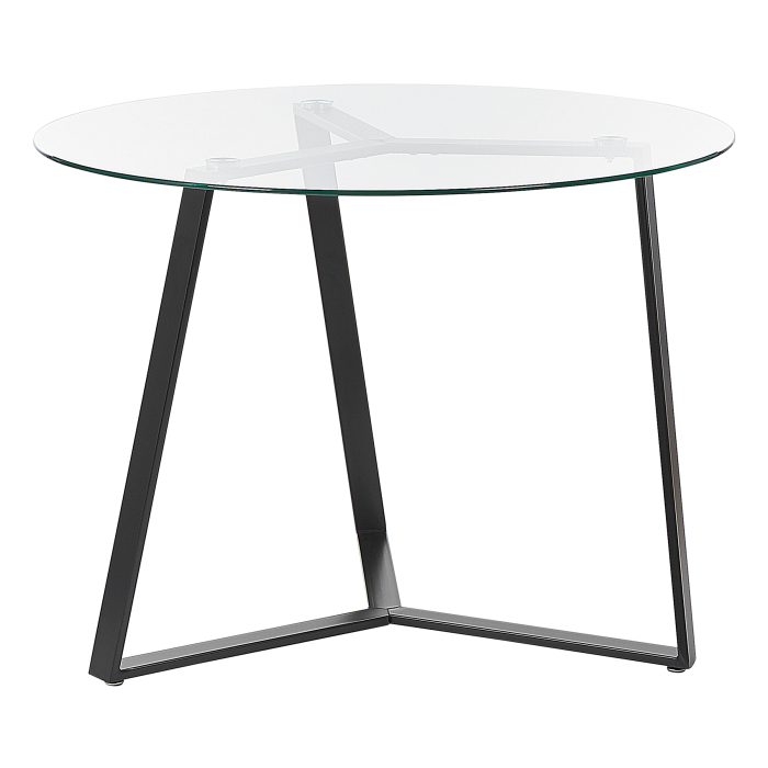 Masă de dining KEBRI Negru 100 cm 100 cm Sticlă securizată [4]