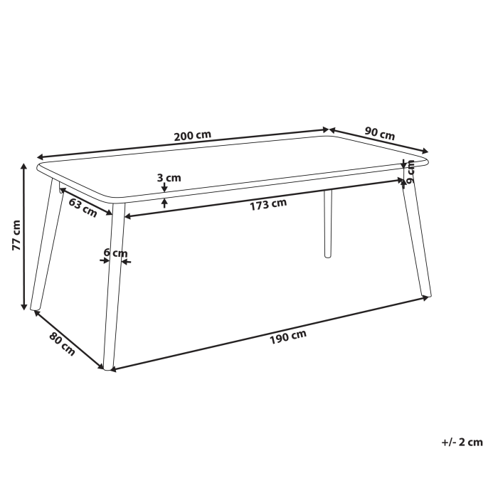 Masă de dining KEHO Stejar închis 200 cm 90 cm [3]