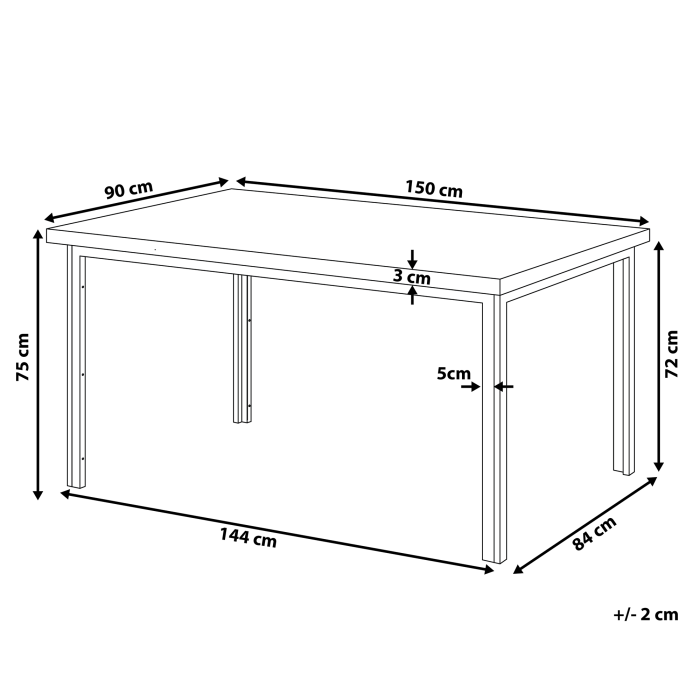 Masă de dining LAREDO Maro închis 150 cm 90 cm [3]