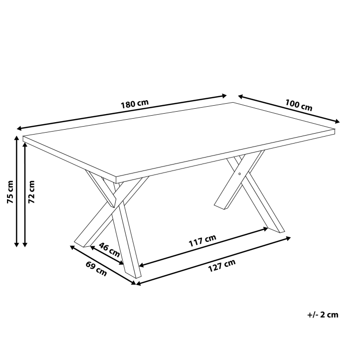 Dining table LISALA Black 180 cm 100 cm [3]
