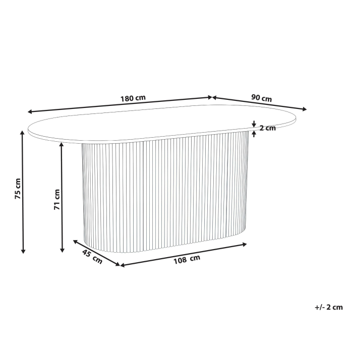 Masă de dining LUNNIN Stejar deschis 90 cm 180 cm [3]