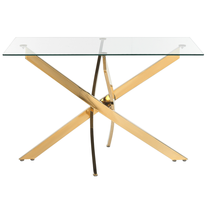 Masă de dining MARAMO Auriu 120 cm 70 cm Sticlă securizată [4]