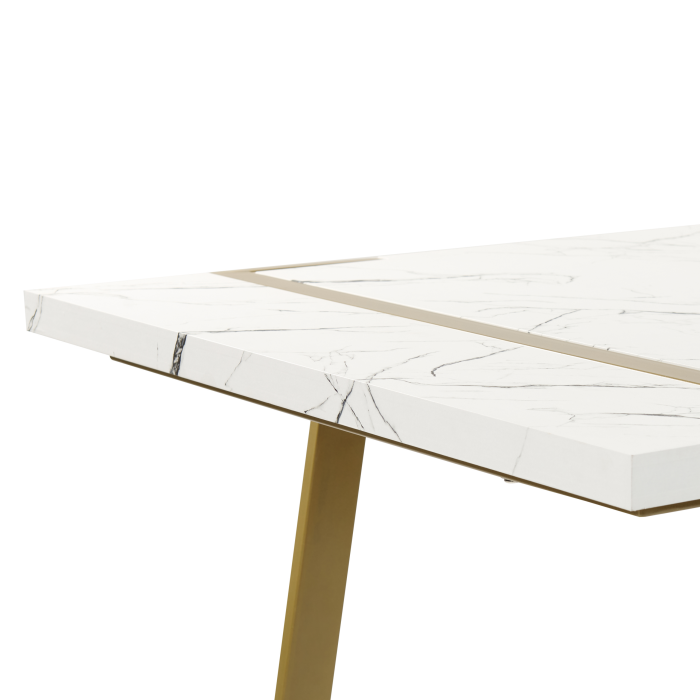 Masă de dining MARTYNIKA Alb marmură 200 cm 90 cm [5]