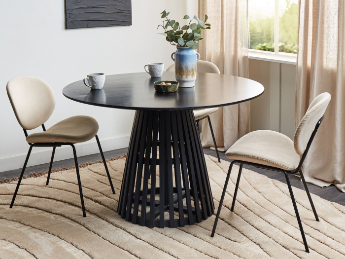 Masă de dining MESILLA Negru 120 cm 120 cm Lemn de acacia [1]